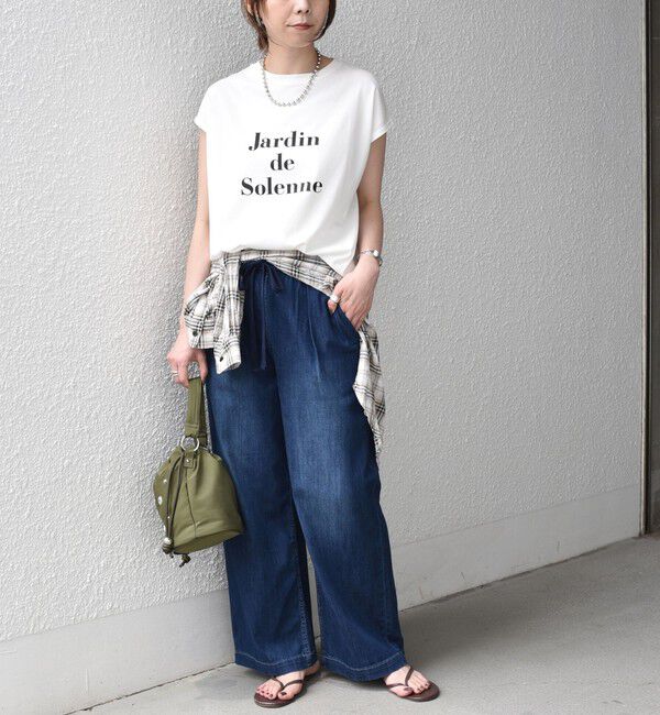 SHIPS Colors 「SHIPS Colors:〈接触冷感・UVカット・洗濯機可能〉フレンチスリーブ SOLENNE ロゴ TEE◇」|Tシャツ・カットソー|