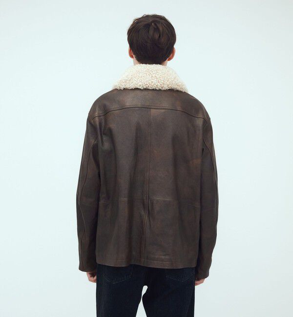 GALERIE VIE「ラムレザー ムートンカラーショートコート」|その他|