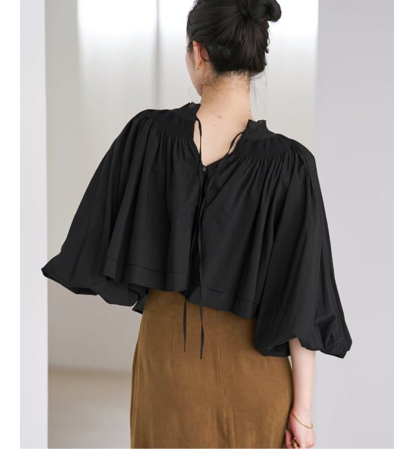 Plage「IND VOIL SHIRRING ブラウス」|シャツ・ブラウス|ブラック