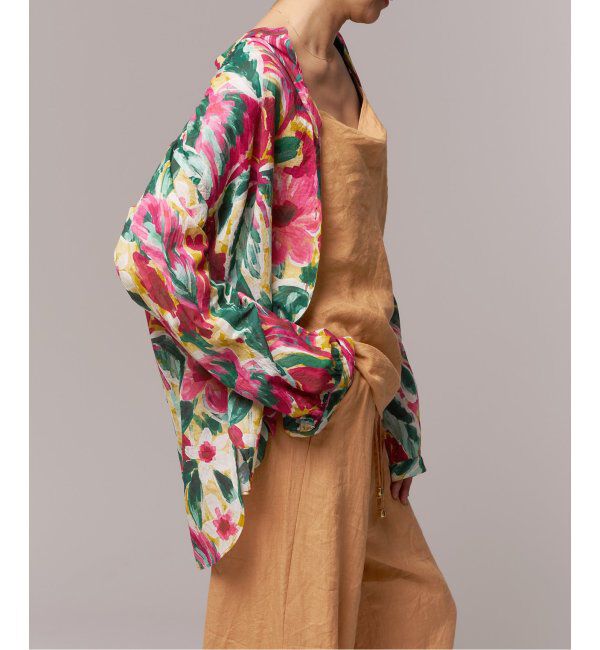 IENA LA BOUCLE「IENA LA BOUCLE DEVEAUX ペイントフラワーギャザーシャツ」|シャツ・ブラウス|
