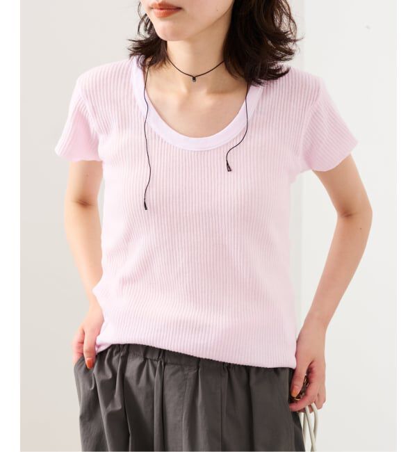 SLOBE IENA「CaRouseLamBRa/ケラウズランブラ シアーリブTシャツ 261-466SO」|Tシャツ・カットソー|