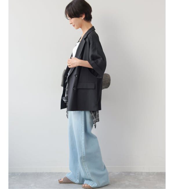 JOURNAL STANDARD relume「［吸水速乾 / 洗濯機洗い可］NATURAL FLAX ハーフスリーブジャケット」|テーラードジャケット|