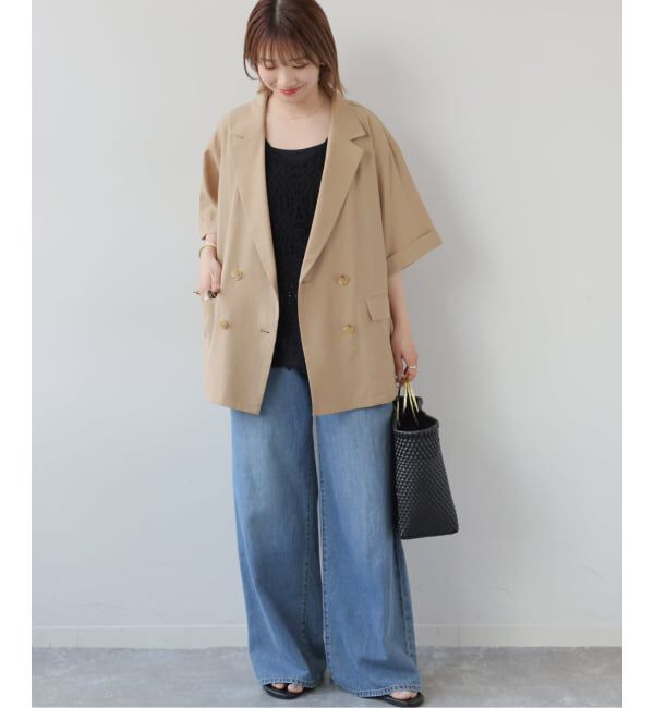 JOURNAL STANDARD relume「［吸水速乾 / 洗濯機洗い可］NATURAL FLAX ハーフスリーブジャケット」|テーラードジャケット|