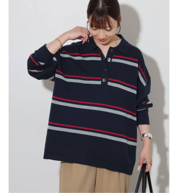 JOURNAL STANDARD relume「《予約》ラガーニットシャツ」|ニット・セーター|ネイビー