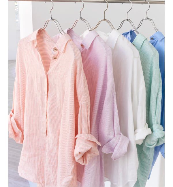 Spick and Span「《追加》 80リネンカシュクール ビッグシャツ」|シャツ・ブラウス|