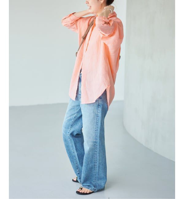 Spick and Span「《追加》 80リネンカシュクール ビッグシャツ」|シャツ・ブラウス|