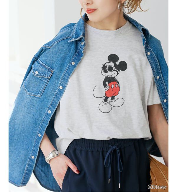 Spick and Span「《追加2》GOOD ROCK SPEED / グッドロックスピード 別注 / ミッキー / Tシャツ」|Tシャツ・カットソー|グレーA