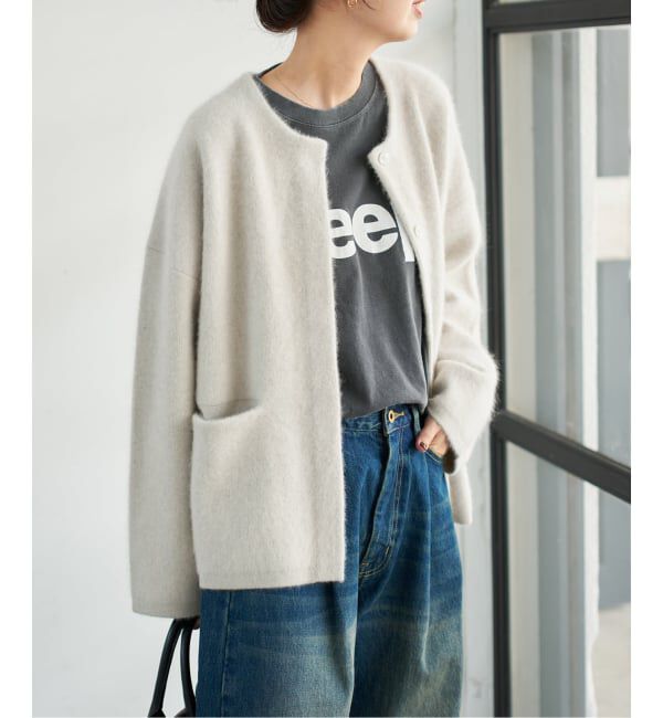 Spick and Span「《新色有り / 追加予約》ウールフォックスニットジャケット」|カーディガン|