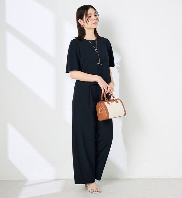 NOLLEY'S「《セットアップ対応》ウォッシャブル麻調5分袖ブラウス」|シャツ・ブラウス|