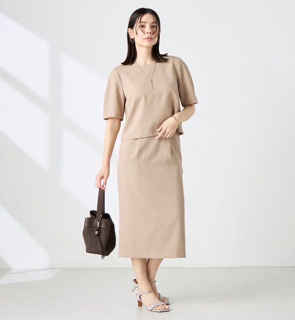 NOLLEY'S「《セットアップ対応》ウォッシャブル麻調5分袖ブラウス」|シャツ・ブラウス|