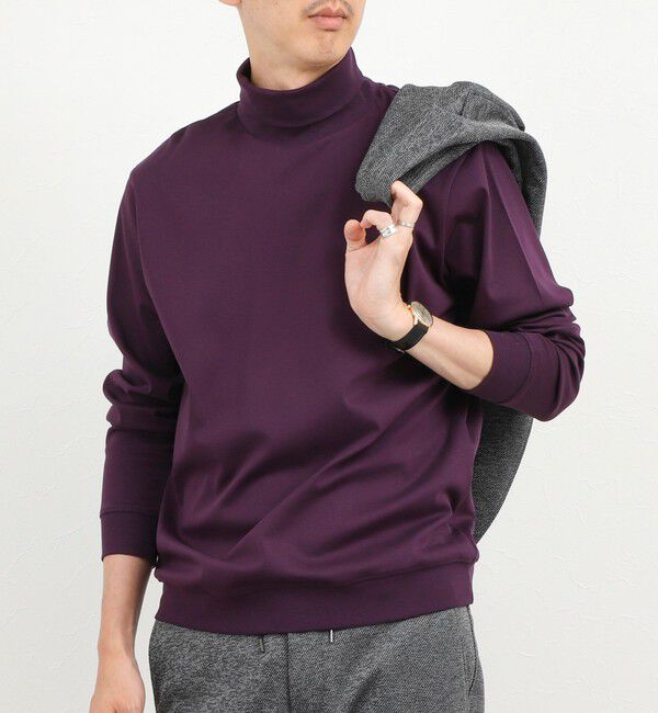 NOLLEY'S goodman「《ビジカジ対応》シルケットスムース タートルネック ドレスロンT 26AW」|Tシャツ・カットソー|ダークパープル