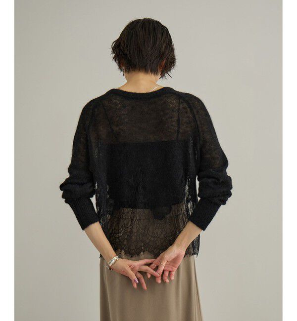 SALON adam et rope'「シアーアルパカヘムスカラップカーディガン」|カーディガン|