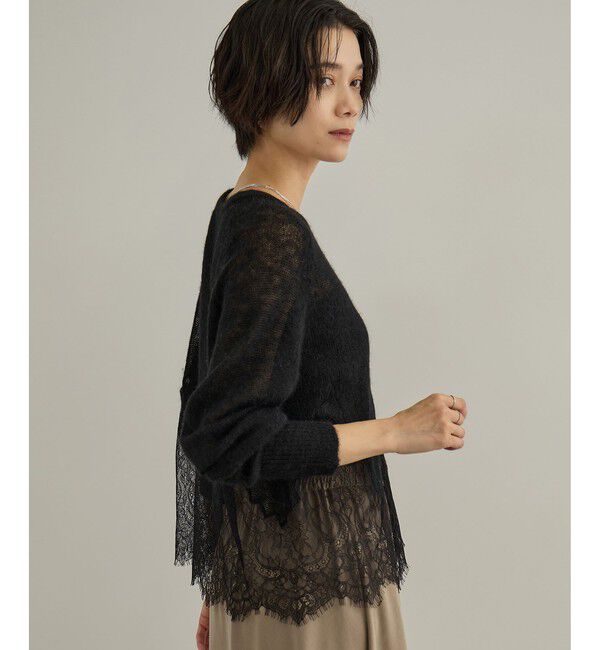 SALON adam et rope'「シアーアルパカヘムスカラップカーディガン」|カーディガン|