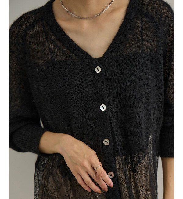 SALON adam et rope'「シアーアルパカヘムスカラップカーディガン」|カーディガン|