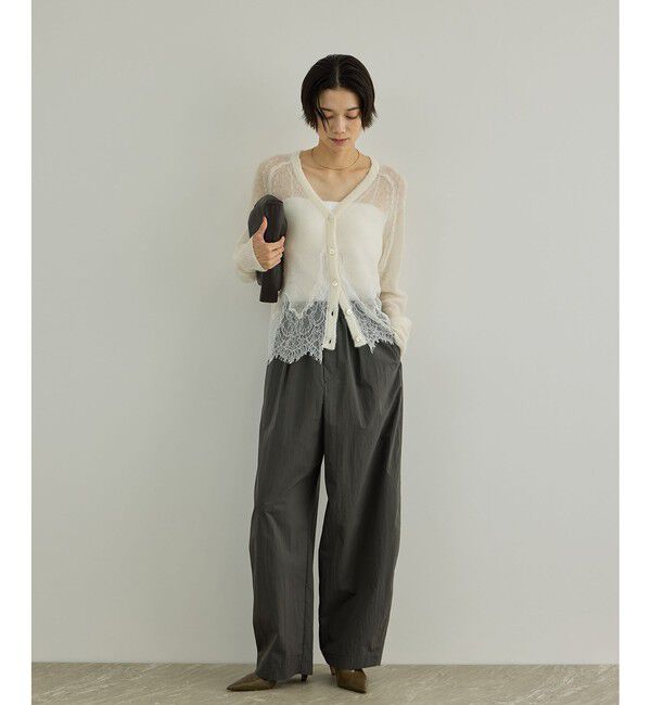 SALON adam et rope'「シアーアルパカヘムスカラップカーディガン」|カーディガン|