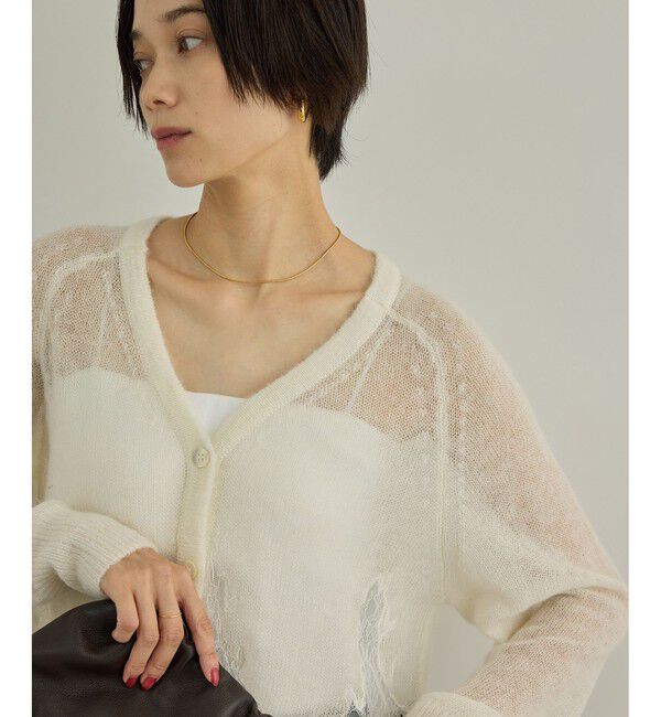 SALON adam et rope'「シアーアルパカヘムスカラップカーディガン」|カーディガン|