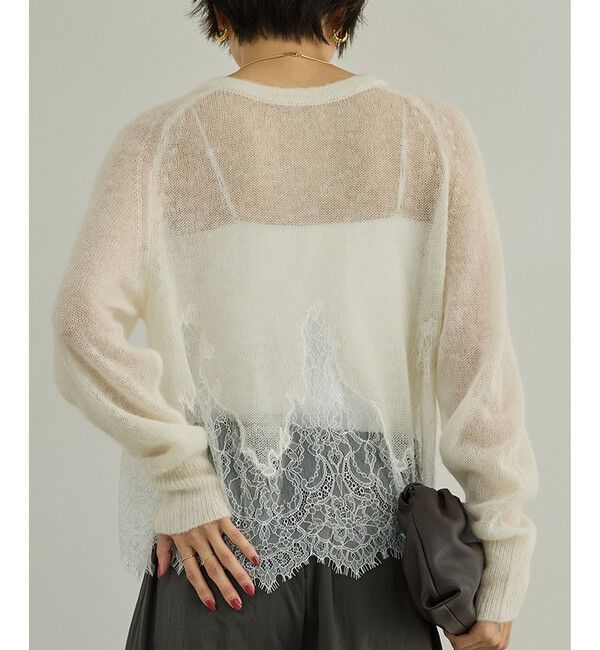 SALON adam et rope'「シアーアルパカヘムスカラップカーディガン」|カーディガン|