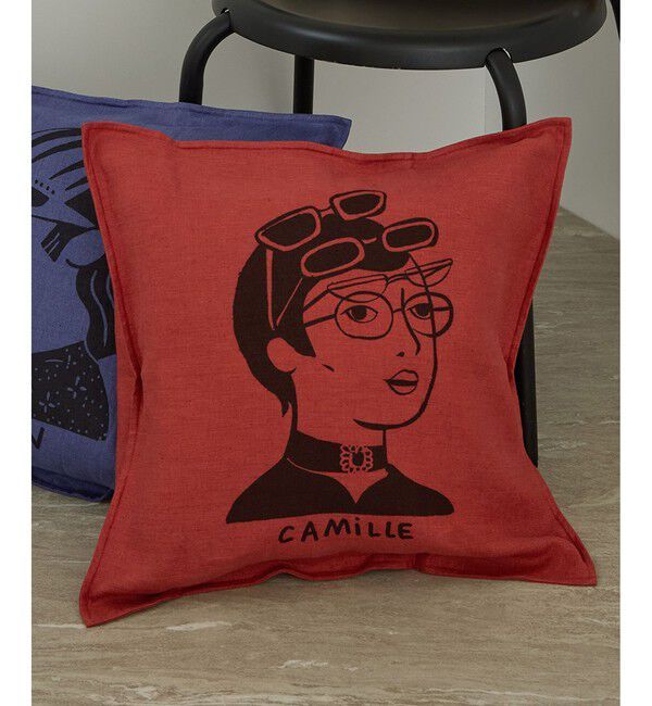 SALON adam et rope'「【Camille de Cussac by SALON】アートリネンクッションカバー」|クッション・クッションカバー|