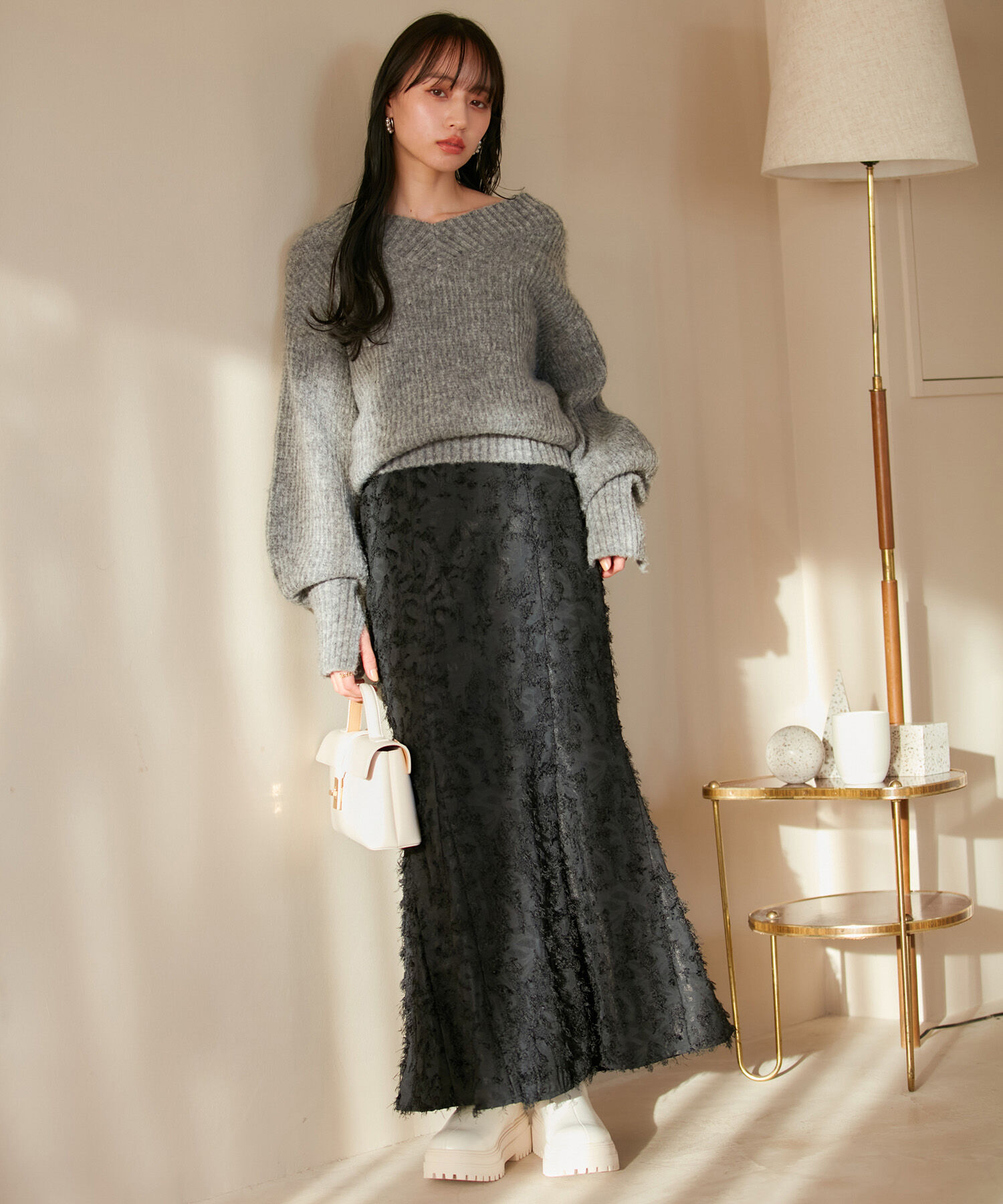 VIS「【洗える】フリンジマーメイドスカート」|スカート|