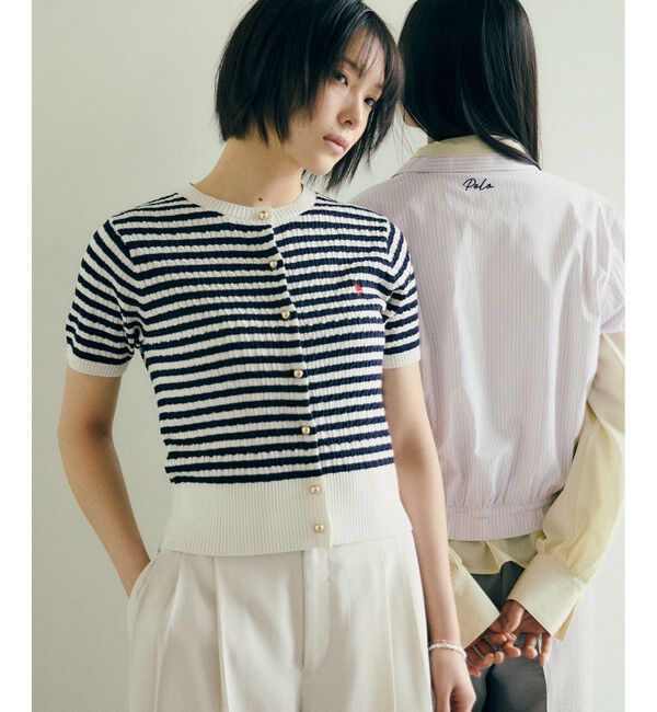 VIS「【POLO BCS】VIS別注クルーネックカーデ」|カーディガン|