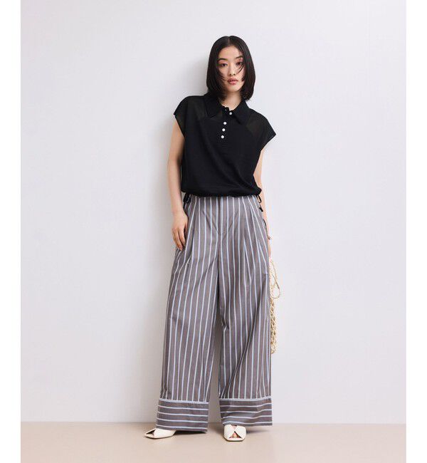 ADAM ET ROPE'「【WEB限定】ダブルカラーポロニットプルオーバー」|ポロシャツ|