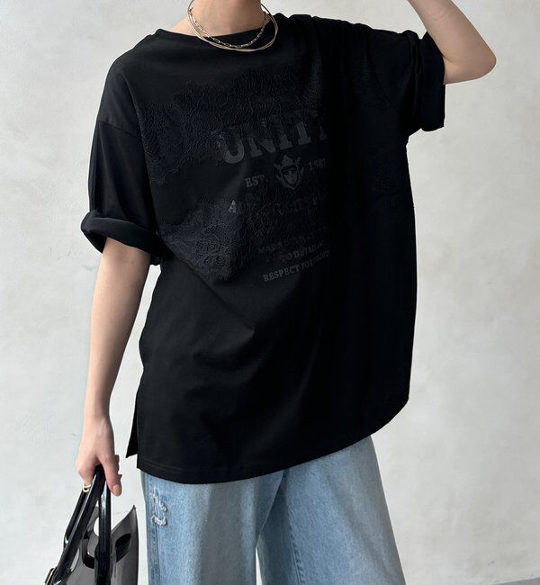  「【WEB限定】ロゴ&times;レースTEE」|Tシャツ・カットソー|