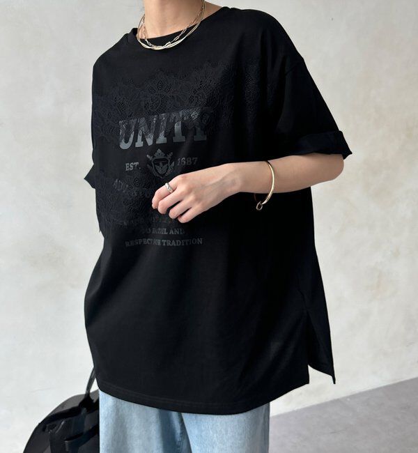 「【WEB限定】ロゴ&times;レースTEE」|Tシャツ・カットソー|