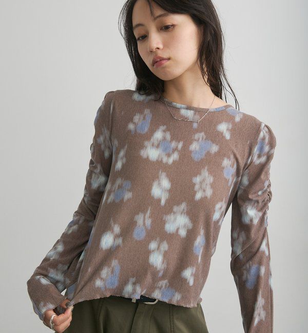  「【花柄&無地】ニュアンスブルームトップス」|Tシャツ・カットソー|