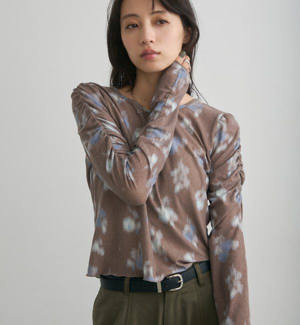  「【花柄&無地】ニュアンスブルームトップス」|Tシャツ・カットソー|