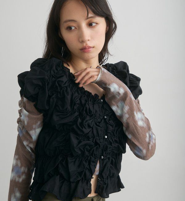  「【花柄&無地】ニュアンスブルームトップス」|Tシャツ・カットソー|