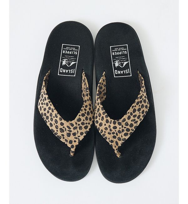 ABAHOUSE「【ISLAND SLIPPER / アイランドスリッパ】LEOPARD SAND」|サンダル|