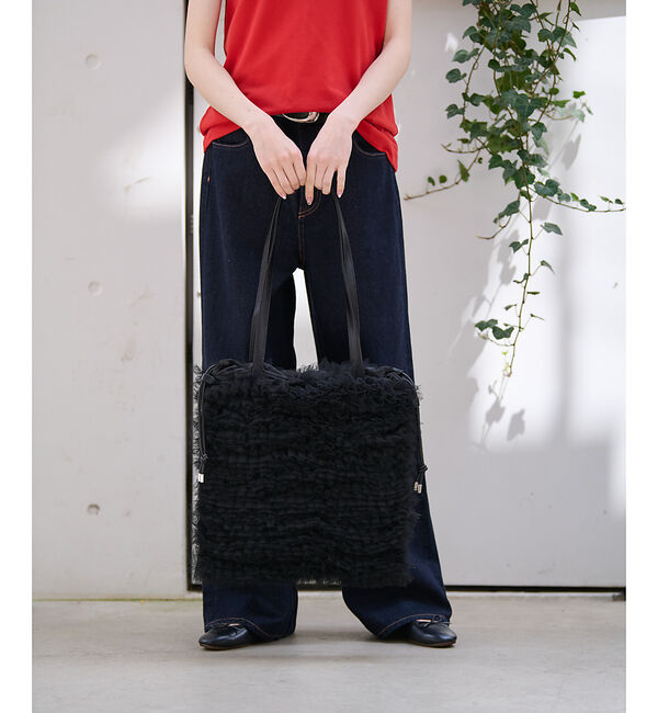 Rouge vif「【Ampersand / アンパサンド】Tulle frill bag/ME-2」|トートバッグ|