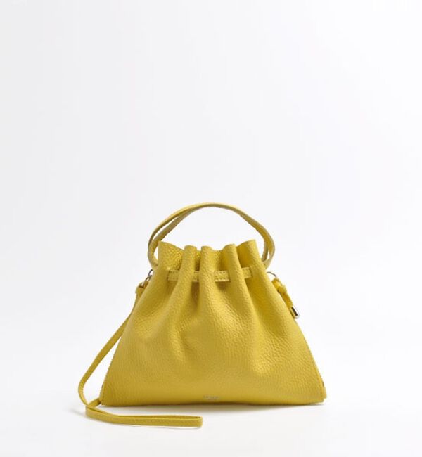 Rouge vif「【blancle/ブランクレ】レザーギャザー2WAYバッグ/S.LEATHER」|ショルダー・メッセンジャー|イエロー