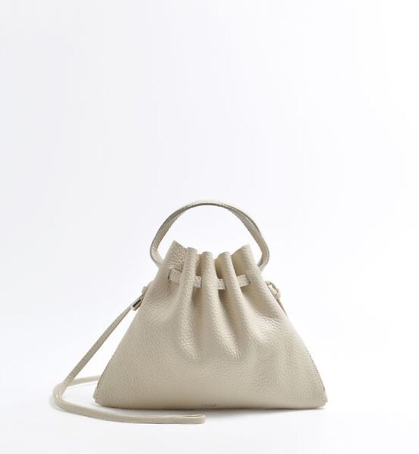 Rouge vif「【blancle/ブランクレ】レザーギャザー2WAYバッグ/S.LEATHER」|ショルダー・メッセンジャー|ライトベージュ