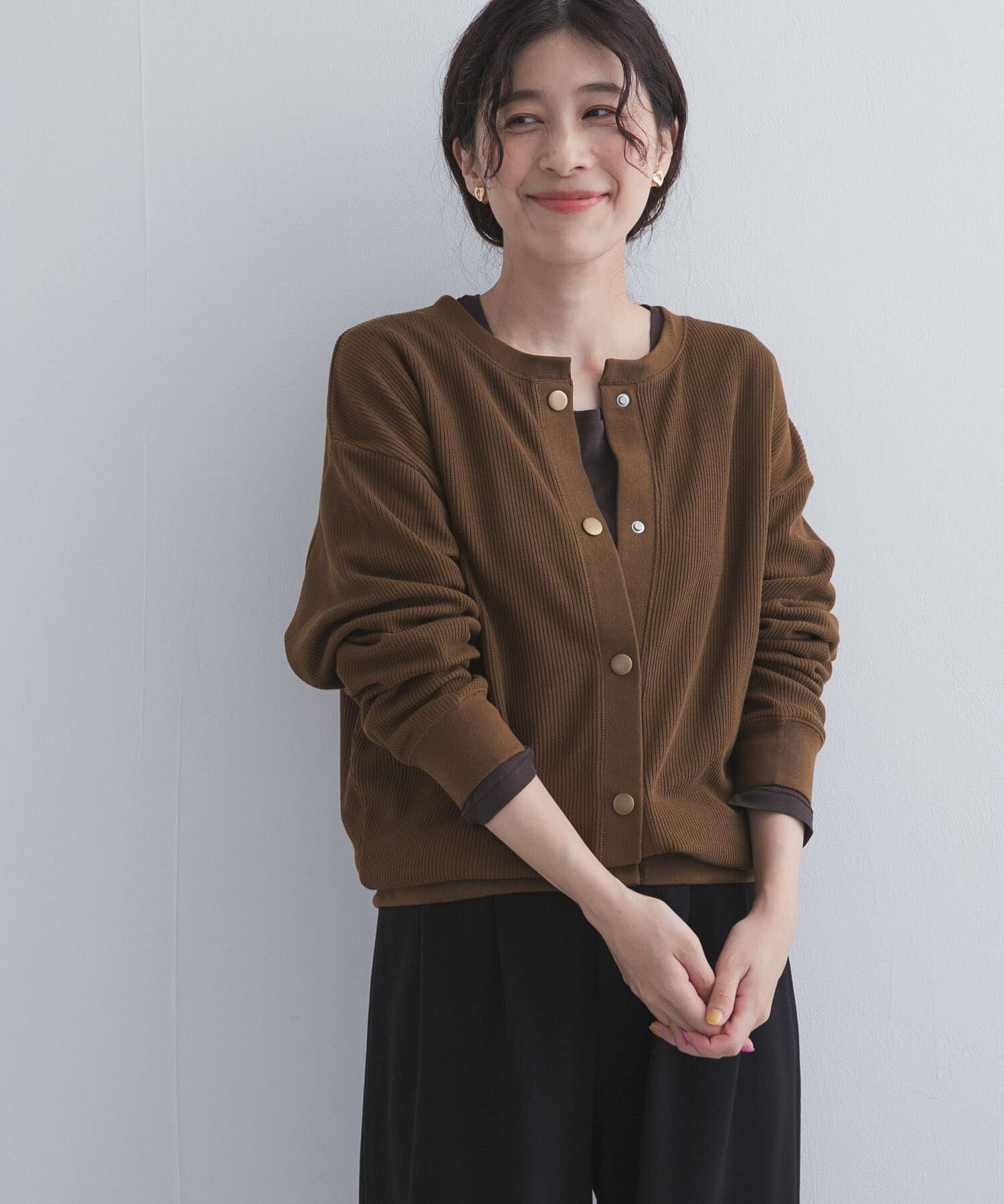 URBAN RESEARCH DOORS「タックフライスカーディガン」|カーディガン|