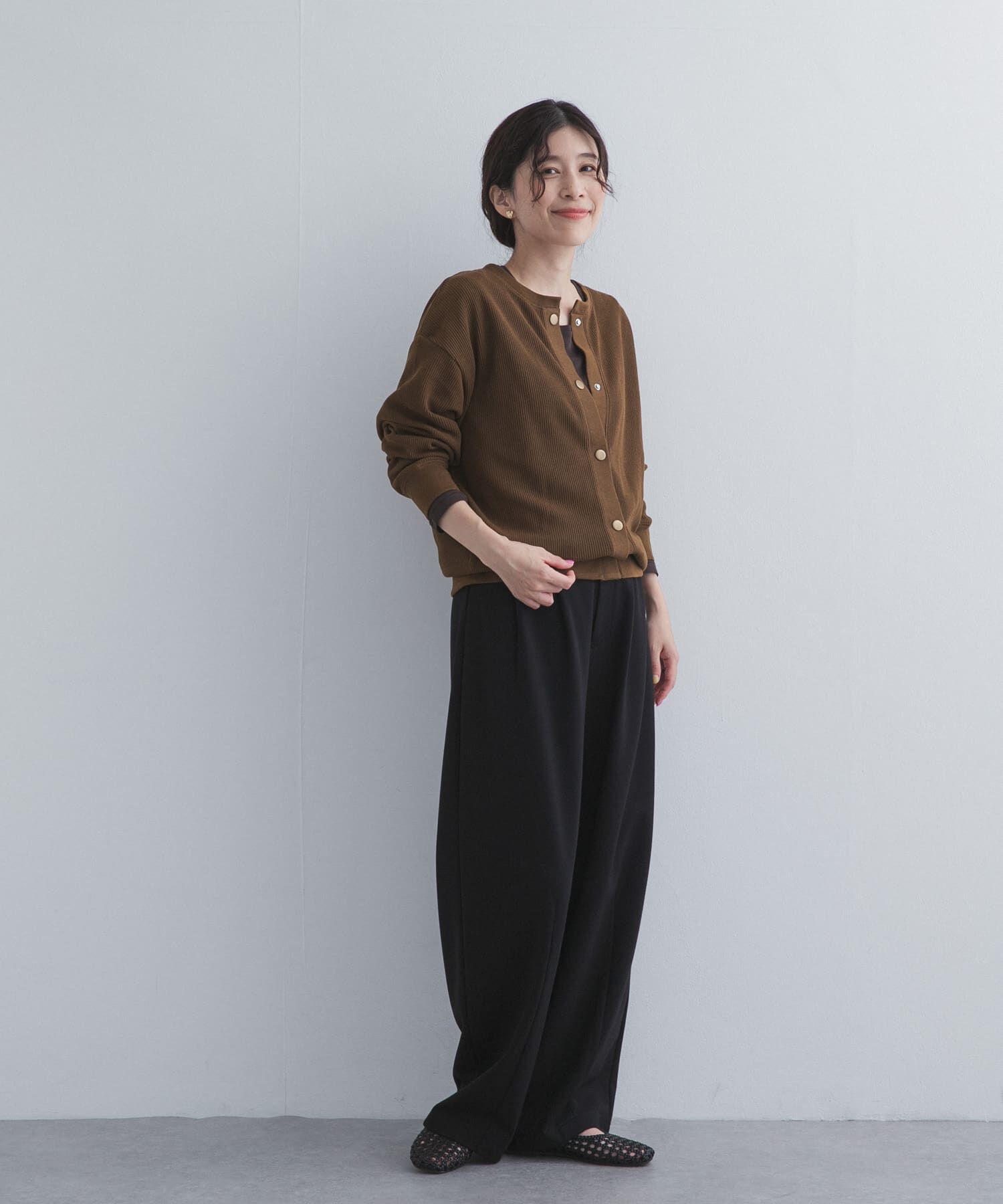 URBAN RESEARCH DOORS「タックフライスカーディガン」|カーディガン|