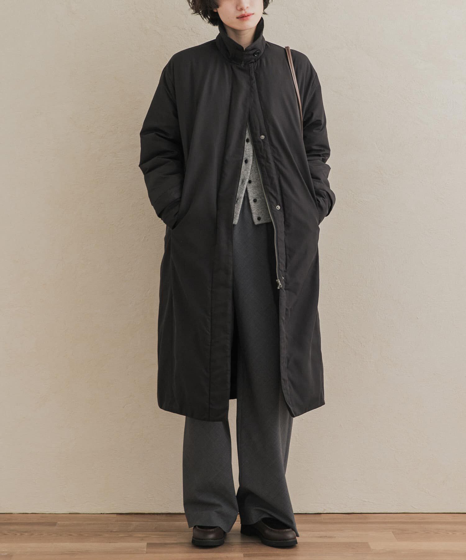 URBAN RESEARCH DOORS「ステッチレスライトダウンロングコート」|ノーカラーコート|