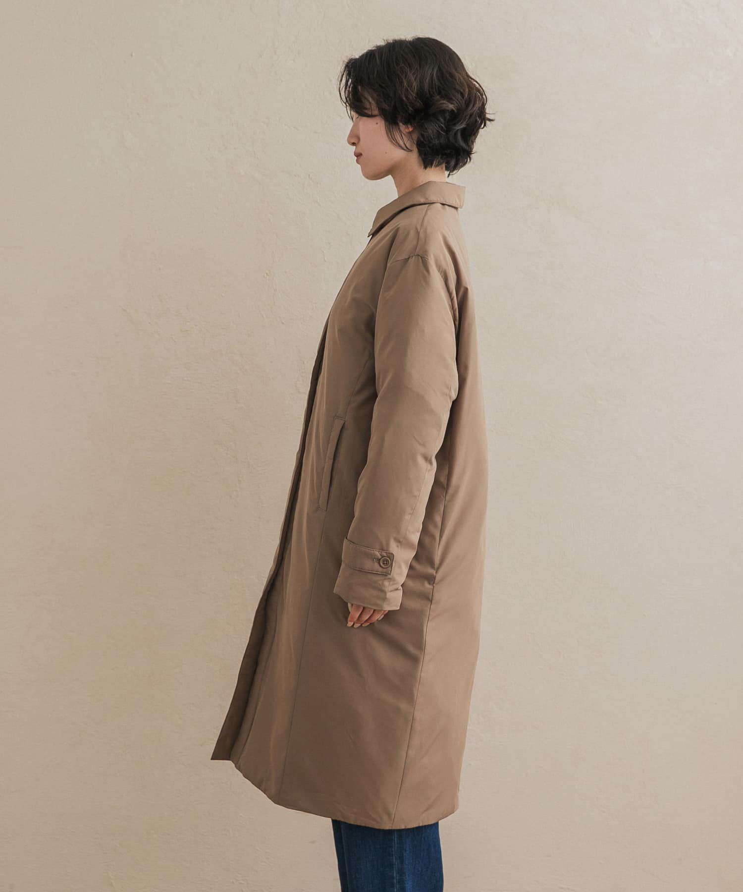 URBAN RESEARCH DOORS「ステッチレスライトダウンロングコート」|ノーカラーコート|