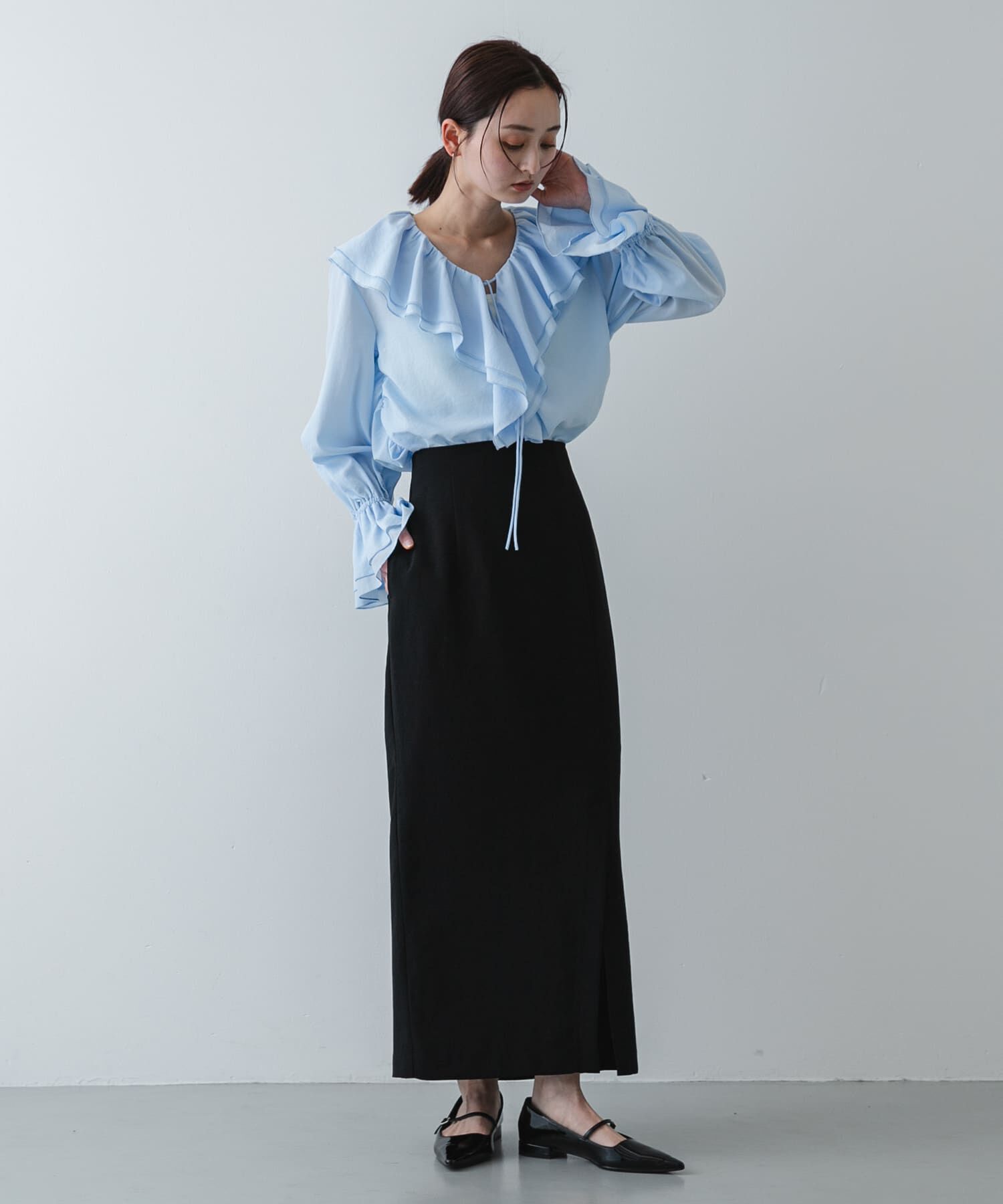 SENSE OF PLACE by URBAN RESEARCH「『UR TECH DRYLUXE』リネンライクスリットタイトスカート」|スカート|