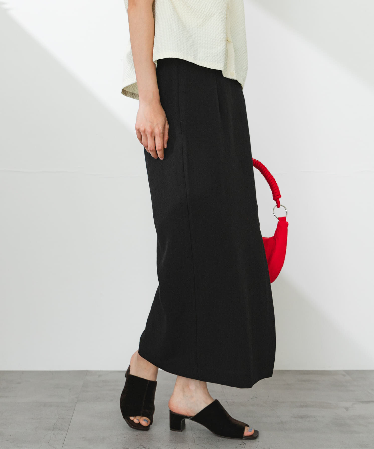 SENSE OF PLACE by URBAN RESEARCH「『UR TECH DRYLUXE』リネンライクスリットタイトスカート」|スカート|