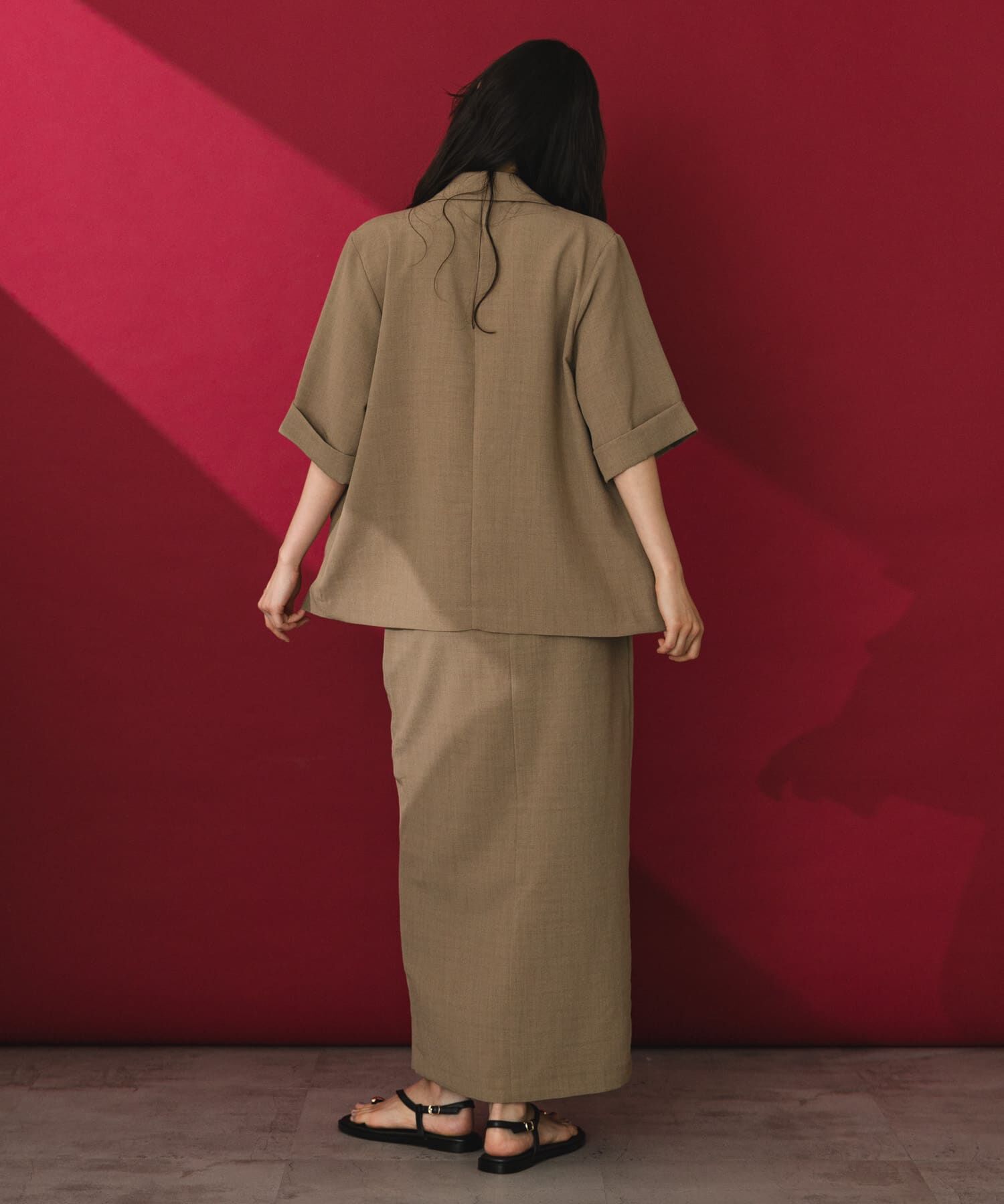 SENSE OF PLACE by URBAN RESEARCH「『UR TECH DRYLUXE』リネンライクスリットタイトスカート」|スカート|
