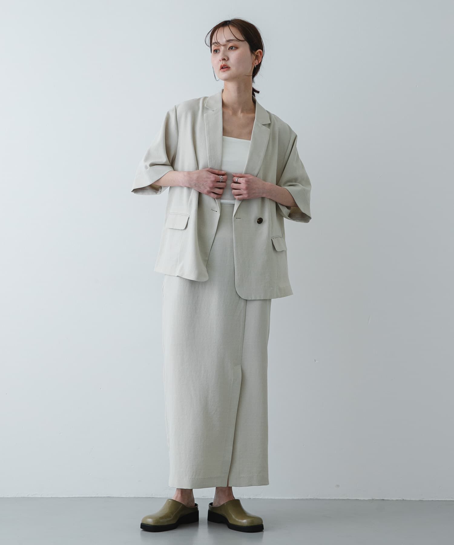 SENSE OF PLACE by URBAN RESEARCH「『UR TECH DRYLUXE』リネンライクスリットタイトスカート」|スカート|