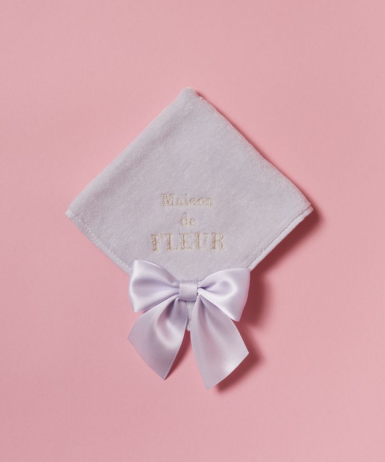 Maison de FLEUR「ビッグリボンタオルハンカチ」|ハンカチ|ライラック