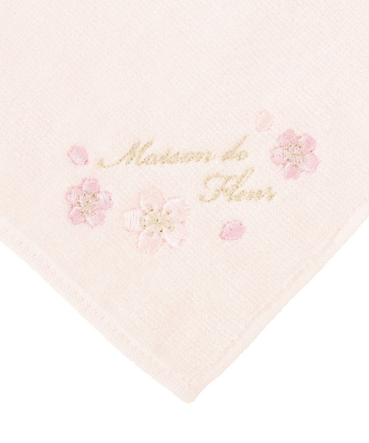 Maison de FLEUR「サクラ刺繍タオルハンカチ」|ハンカチ|