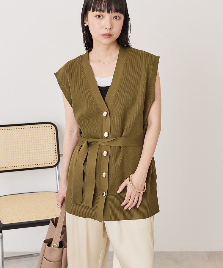 AMERICAN HOLIC「金ボタンニットジレ」|ベスト・ジレ|Khaki