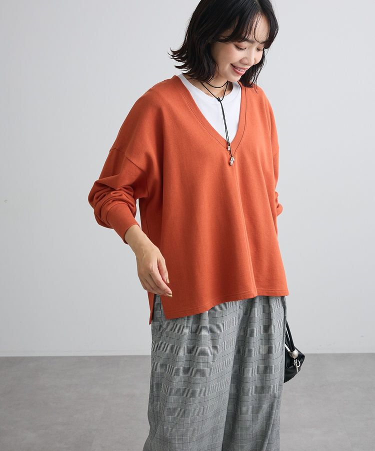 Green Parks「深Vネック裏毛プルオーバー」|Tシャツ・カットソー|