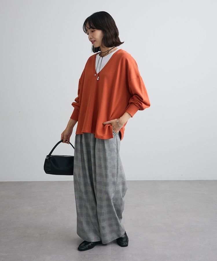 Green Parks「深Vネック裏毛プルオーバー」|Tシャツ・カットソー|