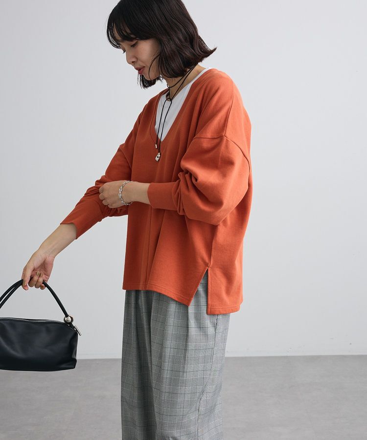 Green Parks「深Vネック裏毛プルオーバー」|Tシャツ・カットソー|