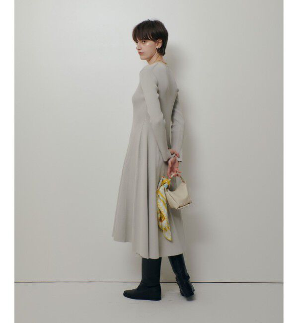 allureville「コンシールフロントマチフレアリブワンピース」|ワンピース|