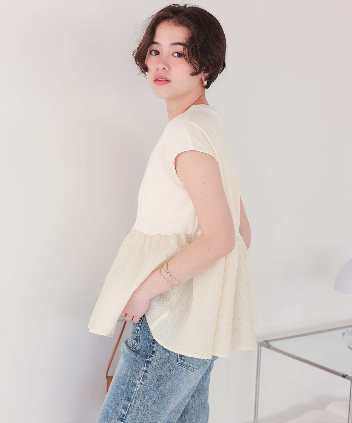 titivate「シアージャガードドッキングトップス」|Tシャツ・カットソー|